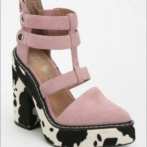 JEFFREY CAMPBELL FRECA PLATFORM (COW PRINT/PINK)